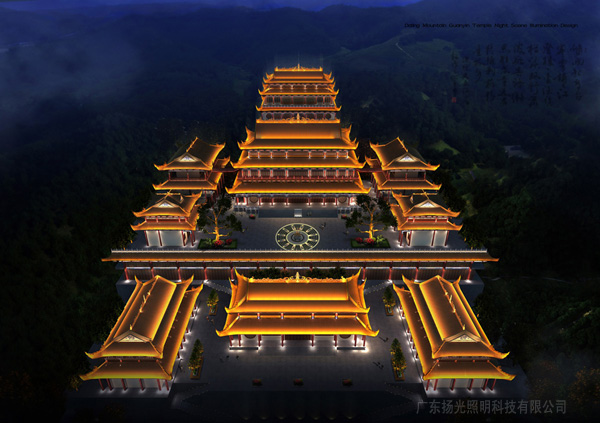 觀(guān)音寺夜景照明設(shè)計(jì)鳥(niǎo)瞰圖二
